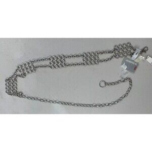 No Boundaries Women's High-Quality Metal Silver Finish Belt Thin Size L/XL